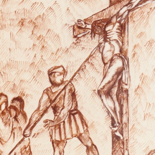 Cristo viene trafitto con una lancia dal soldato