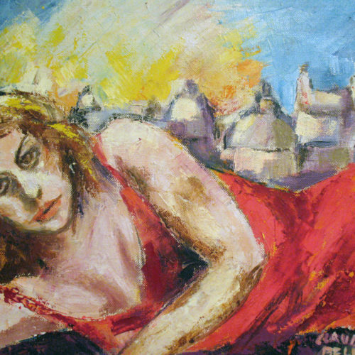 Ragazza di Roma in rosso