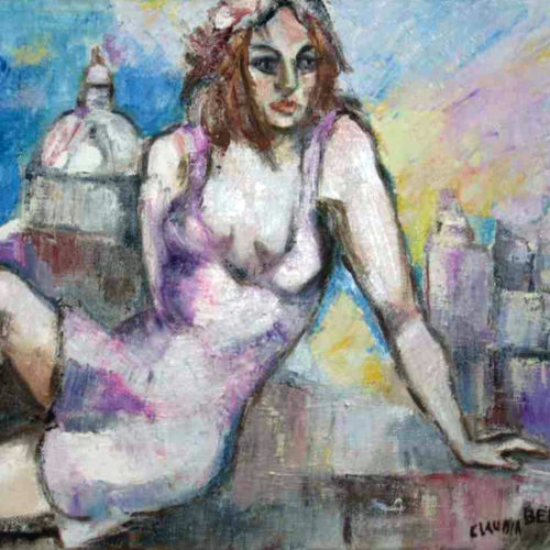 Ragazza di Roma in blu