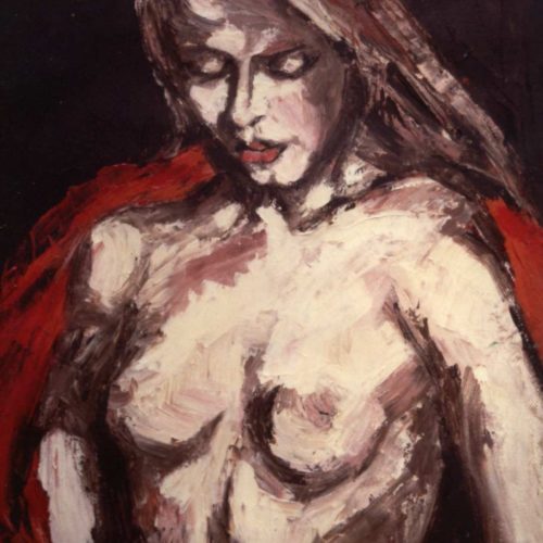 Busto di donna in rosso